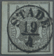 O Hannover - Marken Und Briefe: 1850, 1 Ggr. Schwarz Auf Blaugrau, Wz. 1 (Linienviereck), Voll- Bis Br - Hannover