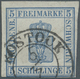 O Mecklenburg-Schwerin - Marken Und Briefe: 1856, 5 Schillinge Blau Luxusmarke Mit Links Und Oben Brei - Mecklenburg-Schwerin
