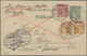 GA Württemberg - Marken Und Briefe: 1899, 5 Pf GSK Mit Zusatzfrankatur 10 Pf Karminrot Und 2 X 25 Pf Or - Andere & Zonder Classificatie