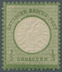 ** Deutsches Reich - Brustschild: 1872, 1/3 Groschen Dunkelgrün Großer Schild Postfrisch Mit PLATTENFEH - Neufs