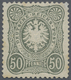 * Deutsches Reich - Pfennige: 1877, 50 Pfennige Mit Farbänderung Graugrün In Ungebraucht Mit Orginalgu - Lettres & Documents