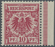 ** Deutsches Reich - Krone / Adler: 1899, 10 Pfg. Lilarot Vom Rechten Bogenrand, Farbfrisch Und Gut Gez - Neufs