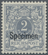 ** Deutsches Reich - Krone / Adler: 1900, 2 Pf. Krone/Adler Mit Aufdruck "Specimen", Tadellos Postfrisc - Ongebruikt