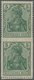* Deutsches Reich - Germania: 1915, 5 Pfg Kriegsdruck Opalgrün Unten Bzw. Dreiseitig Ungezähnt Im Senk - Ongebruikt