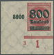 ** Deutsches Reich - Inflation: 800 T. A. 500 Ungezähnter Probedruck In Rot Aus Der Linken Unteren Boge - Lettres & Documents