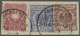Brfst Deutsche Post In China - Vorläufer: Sehr Seltene 3-Farben-Frankatur Auf Ausschnitt Aus übergewichtig - Chine (bureaux)