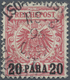 O Deutsche Post In Der Türkei: 1895, "20 PARA 20" Auf 10 Pf Krone/Adler, Mittelkarminrot (dunkelgelb Q - Turquie (bureaux)