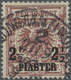 O Deutsche Post In Der Türkei: 1889, 2½ Pia. Auf 50 Pfg. Lebhaftrötlichbraun Mit Aufdruckabart "1 Von - Turkse Rijk (kantoren)