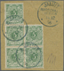 Brfst Deutsche Kolonien - Marshall-Inseln - Vorläufer: 1896, 5 Pfg. Opalgrün Im 5er-Block (normale, Teils - Marshalleilanden