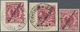 Brfst/O Deutsche Kolonien - Marshall-Inseln: 1897, 10 Pfg. Lilarot, Drei Werte Je Entwertet "JALUIT MARSHALL - Marshalleilanden