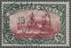 O Deutsche Kolonien - Marshall-Inseln: 1901 , 5 Mark "Schiff", Ideal Gest. "Jaluit 18.5.1907". Attest - Marshall Islands