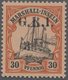 ** Deutsche Kolonien - Marshall-Inseln - Britische Besetzung: 1914. 3 D. Auf 30 Pfg. Orangerot/schwarz - Marshall Islands