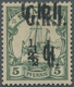 * Deutsche Kolonien - Samoa - Britische Besetzung: 1914: ½ D. Auf 5 Pfg. Grün, Abart &bdquo;Stark Verschoben - Samoa