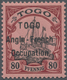 ** Deutsche Kolonien - Togo - Britische Besetzung: 1914, 80 Pfg. In Aufdrucktype I, Postfrische Marke I - Togo