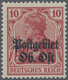 ** Deutsche Besetzung I. WK: Postgebiet Ober. Ost: 1916, Freimarke Germania 10 Pfg Dunkelrot Mit Aufdru - Bezetting 1914-18