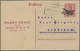 GA Deutsche Besetzung I. WK: Postgebiet Ober. Ost: 1918, 10 Pf Aufdruck-Ganzsachenkarte Mit Ra3-Überwac - Bezetting 1914-18