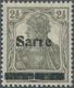 * Deutsche Abstimmungsgebiete: Saargebiet: 1920, Germania 2½ Pf Olivgrau Mit Aufdruck "Sarre&rdquo; In Type - Autres & Non Classés