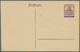GA Deutsche Abstimmungsgebiete: Saargebiet - Ganzsachen: 1920, Probedruck: Postkarte 15 Pf Braunlila Ge - Postwaardestukken