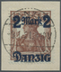 Brfst Danzig: 1921. "2 Mark Danzig Auf 35 Pf Germania" Auf Briefstück Sauber Zentrisch Gestempelt "Danzig- - Autres & Non Classés