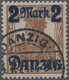 O Danzig: 1920, 2 M. Auf 35 Pf. Gestempelt Mit Aufdruckfehler Bruch Durch "zi" In Danzig, Einwandfreie - Altri & Non Classificati