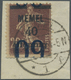 Brfst Memel: 40 Pfg. Mit Kopfstehendem Aufdruck (Mi. 300,- &euro;) Und Starker Verschiebung "09" (Mi. + 300,- &euro; - Memel (Klaïpeda) 1923
