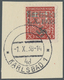 Brfst Sudetenland - Karlsbad: 1938: 20 H Wappen Rot Mit Grünem Aufdruck "Karlsbad 1.X.1938" + Plus Hakenkr - Région Des Sudètes