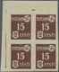 **/ Dt. Besetzung II WK - Estland: 1941, 15 K. Rötlichbraun Ungezähnt Im Viererblock Aus Der Linken Ober - Occupation 1938-45