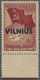 * Dt. Besetzung II WK - Litauen: 1941, "Nordpolflug" 80 Kopeken Karmin Mit Aufdruck "VILNIUS" Vom Unte - Occupation 1938-45