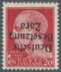 * Dt. Besetzung II WK - Zara: 1943, 20 C. Karmin Type I Mit Kopfstehendem Aufdruck Und Der Abart "fehl - Occupation 1938-45