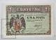 Spain/ España 1 Pesetas/ Ptas Spanish Banknote - Issued 1938, F Series - AU Quality - 1-2 Pesetas