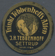 Thematik: Alkohol / Alcohol: 1921 (ca.), Dt. Reich. Kapselgeld 5 Pf Ziffer Mit Reklame "Trinkt Tebbenhoff’s Alten / J. H - Vins & Alcools