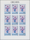 Delcampe - ** Thematik: Flora-Orchideen / Flora-orchids: 1997, MONGOLIA: Orchids 'Cleistes Rosea' 400t. Sheetlet Of Nine Stamps In  - Orchids
