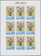 Delcampe - ** Thematik: Flora-Orchideen / Flora-orchids: 1997, MONGOLIA: Orchids 'Cleistes Rosea' 400t. Sheetlet Of Nine Stamps In  - Orchids