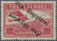 * Albanien: 1927, Flugpostmarke 10 Q. Karmin Mit DOPPELTEM Aufdruck 'Rep. Shqiptare' Davon Einer KOPFSTEHEND, Un - Albania