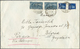 Br Albanien: 1933, 20q. Greyish Blue Airmail Stamp (2) And 25q. Blue (2) On Commercial Airmail Cover From "TIRANE - Albanie