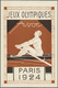 GA Thematik: Olympische Spiele / Olympic Games: 1924, France. Private Picture Postcard 15c Pasteur "Jeux Olympiques Pari - Autres & Non Classés