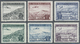 */O Albanien: 1950/1953. Lot Of Airmail Issues With Red (Mi #521/22) And Black (Mi #523/24) Overprints. Each Unuse - Albania