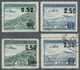 */O Albanien: 1950/1953. Lot Of Airmail Issues With Red (Mi #521/22) And Black (Mi #523/24) Overprints. Each Unuse - Albania