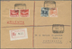 Br Andorra - Spanische Post: 1946, 50 C Und 1 Pta Sowie 2 X 20 C URGENTE (mit Und Ohne Kontrollzahl) Auf R-Brief - Other & Unclassified