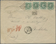 Br Belgien: 1872. Envelope (creases) Addressed To Sweden Bearing Yvert 30, 10c Green (four Times) Tied By '12' In - Other & Unclassified