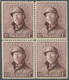 **/ Belgien: 1919/1920, King Albert I With Helmet, 10 Fr. Mnh As Block Of Four. Perfect Centered Stamps. - Autres & Non Classés