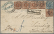 Br Dänemark: 1858, 4 S. Orange-brown, Horizontal Strip Of Three And Two Single Stamps And Issue 1854 2 S. Blue Ea - Lettres & Documents