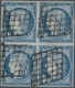 O Frankreich: 1849/1850. Cérès 25c In A Block Of 4. Each Stamp With Grid Cancel. Full Margins At All Sides. Sign - Used Stamps
