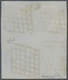 O Frankreich: 1849/1850. Cérès 25c In A Block Of 4. Each Stamp With Grid Cancel. Full Margins At All Sides. Sign - Used Stamps