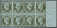 ** Frankreich: 1860. Napoleon III 1c In A Block Of 8, Margined On The Right. Mint, NH. - Used Stamps