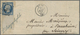 Br Frankreich: 1857, 20 C Blue Napoleon With Large Part Of Lower Margin (25mm), Tied By PC "2642" Together With M - Used Stamps