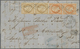 Br Französische Post In Ägypten - Alexandria: 1865, 10c. Bistre And 40c. Orange, Two Vertical Pairs On Lettershee - Other & Unclassified