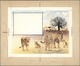 Thematik: Tiere-Affen / Animals-monkeys: 1971, Umm Al-Qaiwain. Artist's Drawing For The Souvenir Sheet Frame Of The WILD - Monkeys