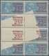 * Frankreich - Besonderheiten: 1920/1930. Unused Block Of 8 Revenue Stamps "Quittances 25c Red On Blue" With VAR - Other & Unclassified