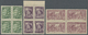 ** Griechenland: 1896, Olympic Games, Complete Set In Mint Never Hinged MNH Blocks-4, Mostly Margin Or Corner Mar - Lettres & Documents
